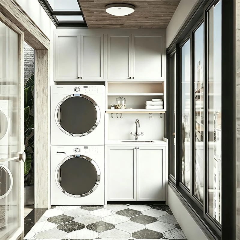 Classic White Shaker Style Laundry Cabinet