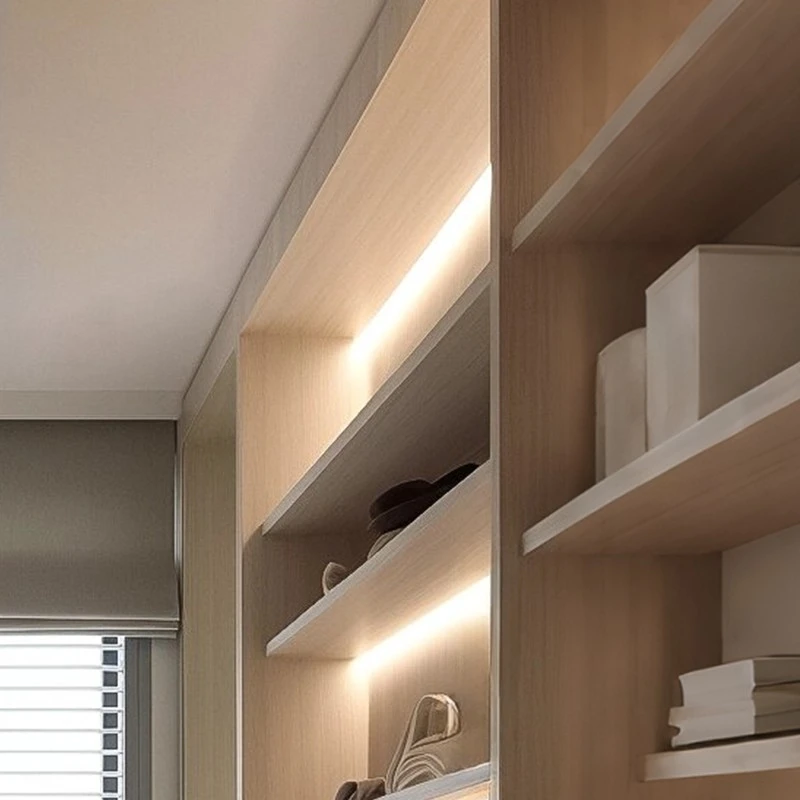 corridor walk-in closet natural wood wardrobe (4)