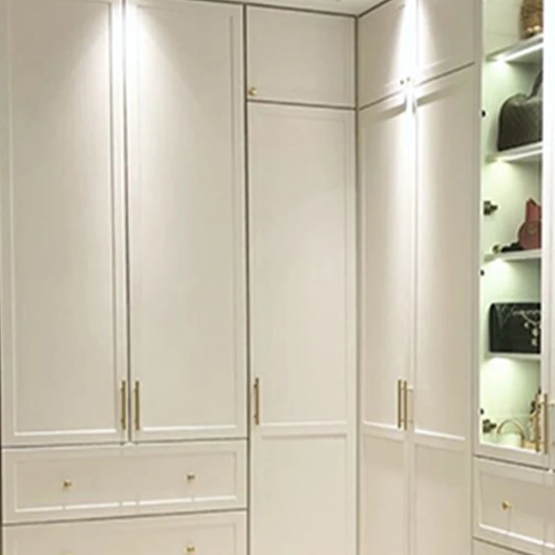 French modern white and gold walk-in closet (3)