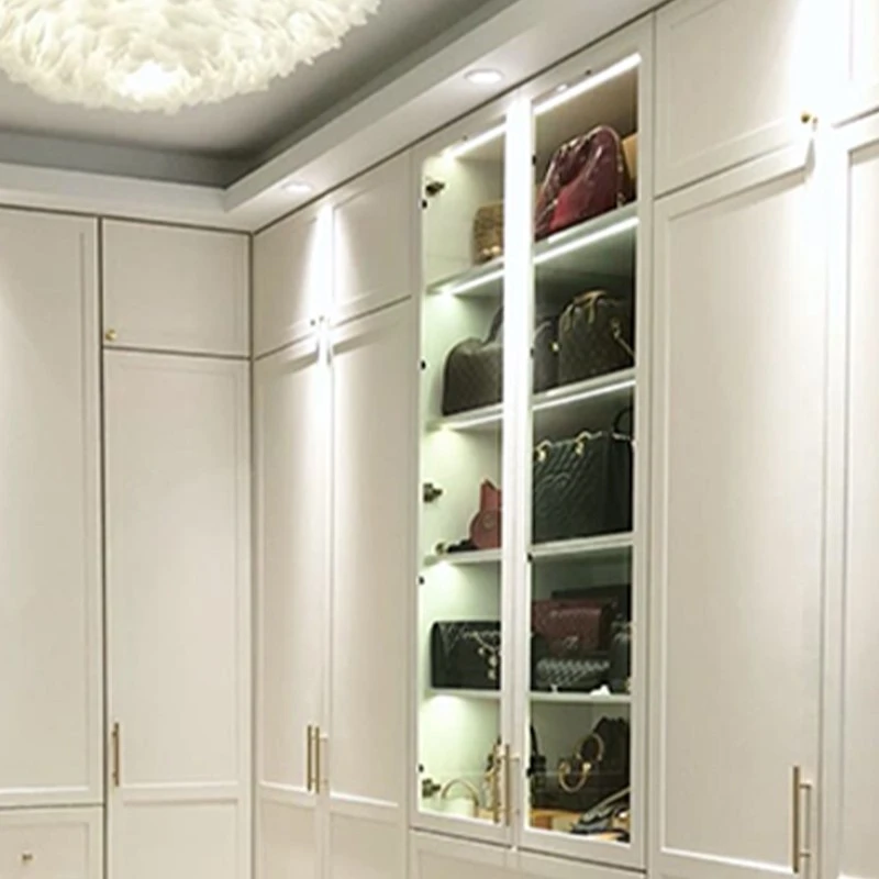 French modern white and gold walk-in closet (4)