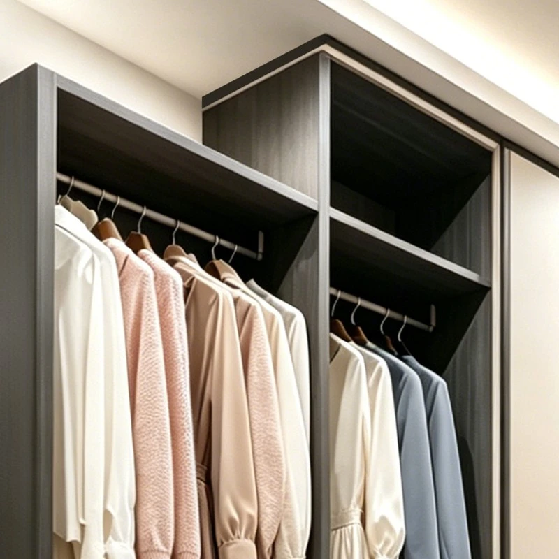 gray and white two-tone walk-in closet (2)