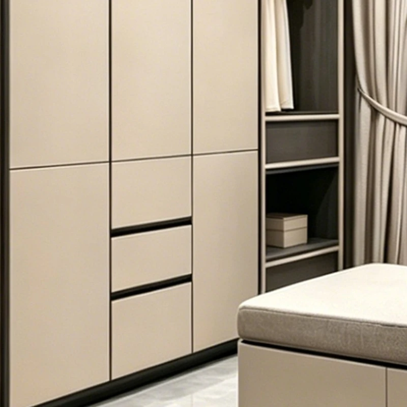 gray and white two-tone walk-in closet (4)