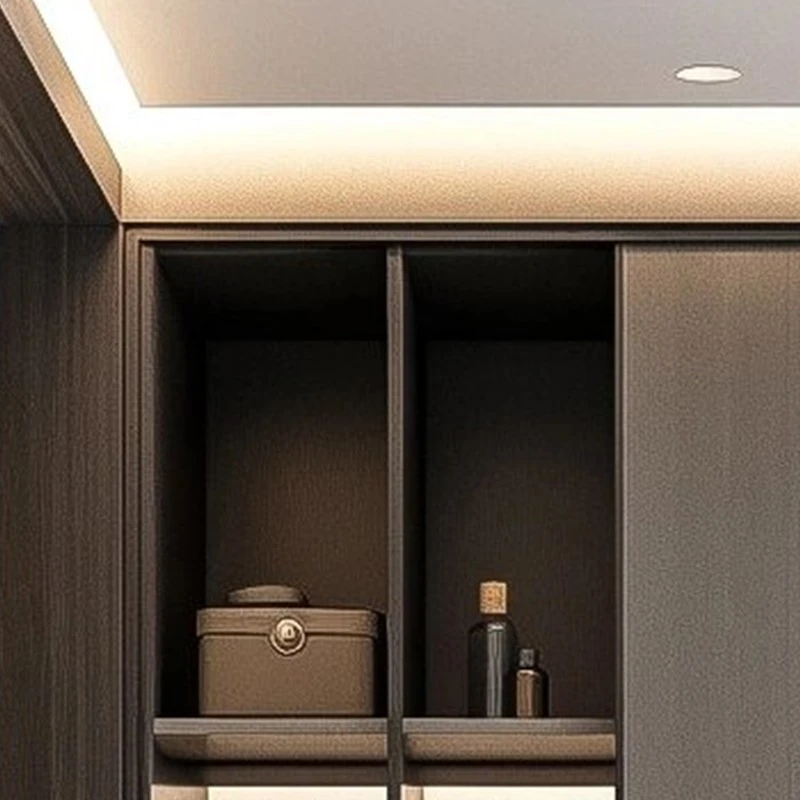 handleless dark gray walk-in closet (2)