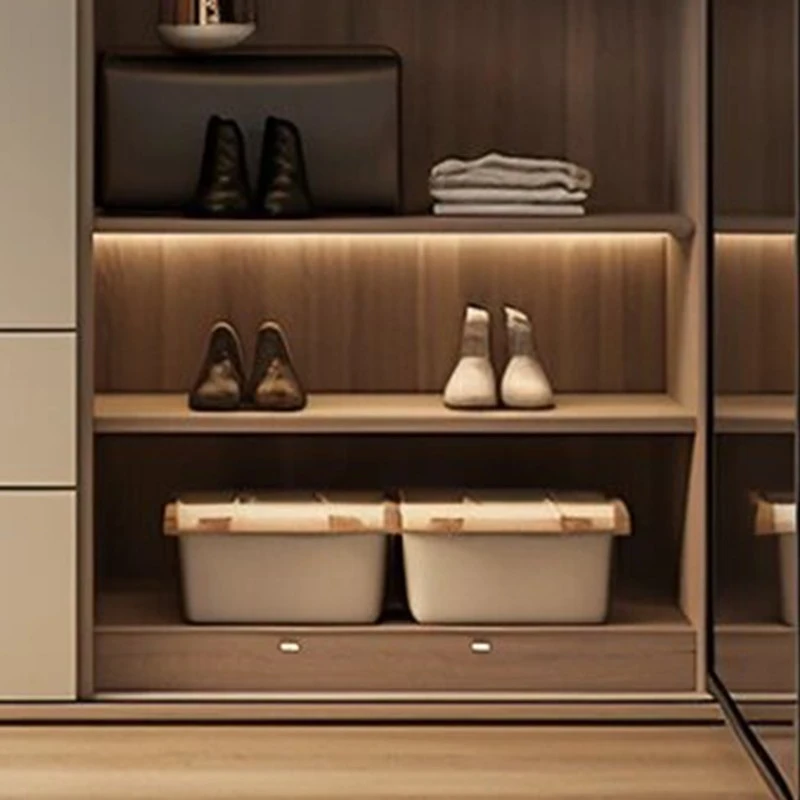 handleless latte beige walk-in closet (4)