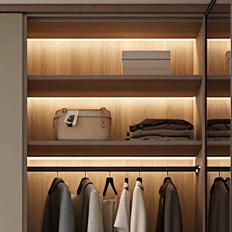 handleless latte beige walk-in closet (3)