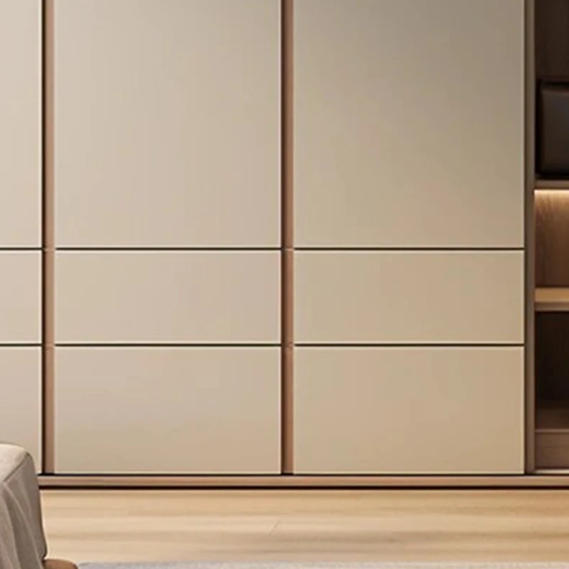 handleless latte beige walk-in closet (5)