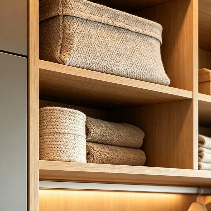 handleless matte gray walk-in closet (2)
