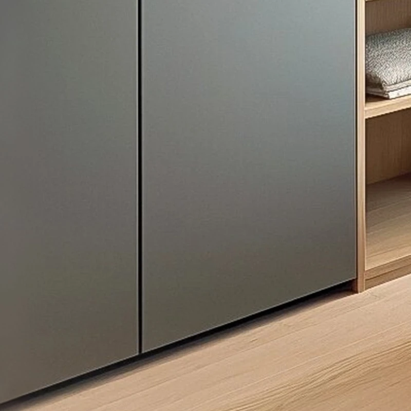 handleless matte gray walk-in closet (5)