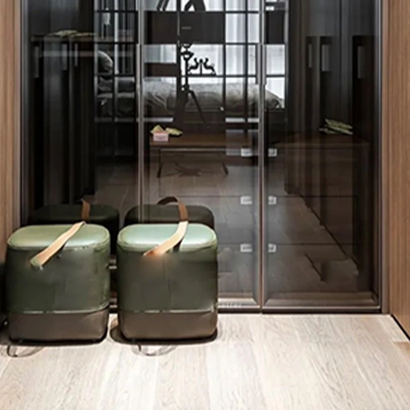 Italian minimalist dark wood walk-in closet (4)