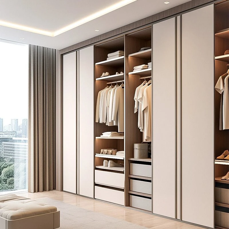 Italian-style Minimalist White Walk-in Closet