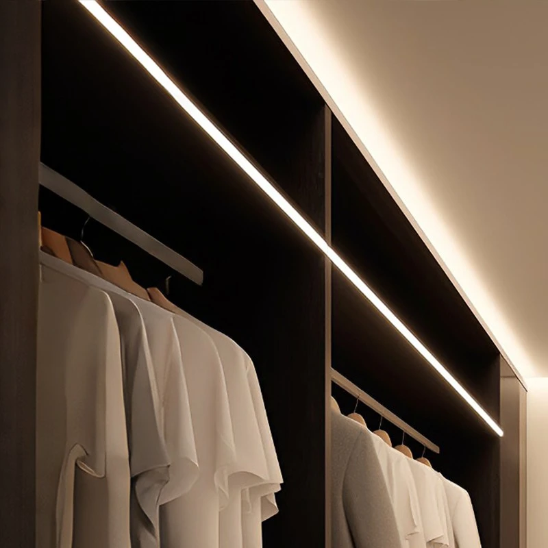 Minimalist black-and-white walk-in closet (2)