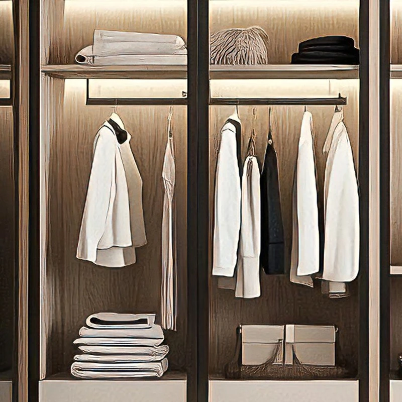 open multi-tier hanging and drawer combo in closet (4)