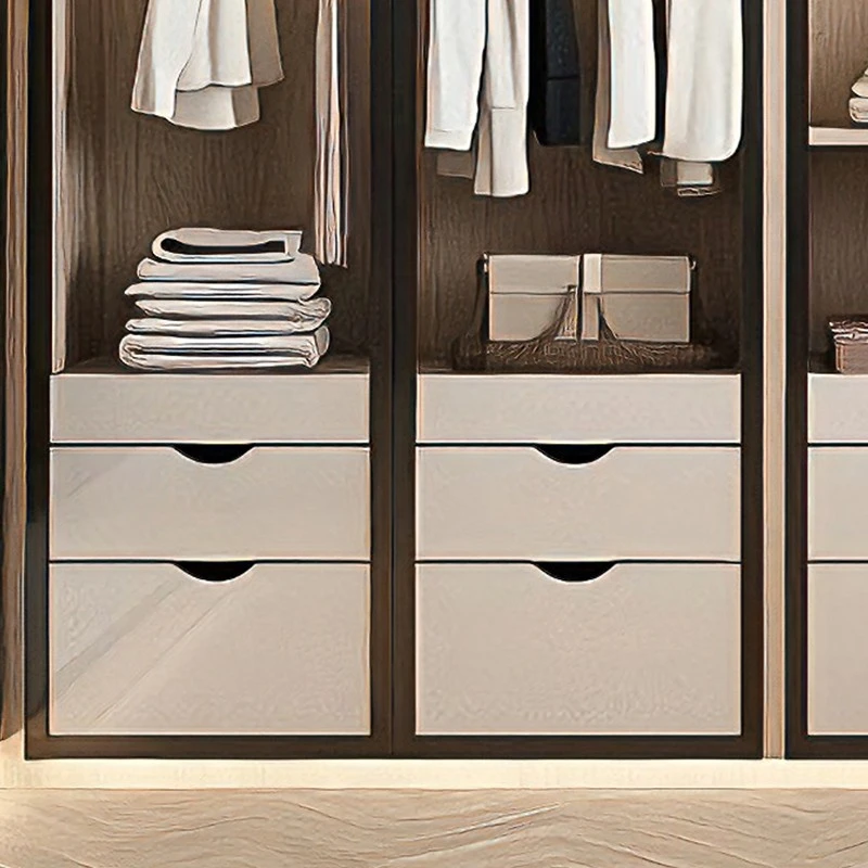 open multi-tier hanging and drawer combo in closet (5)