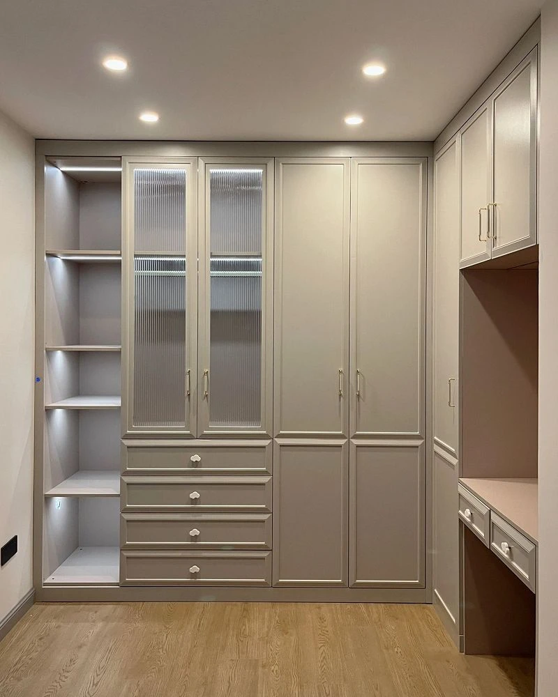 Italian minimalist matte gray walk-in closet001 Italian minimalist matte gray walk-in closet001
