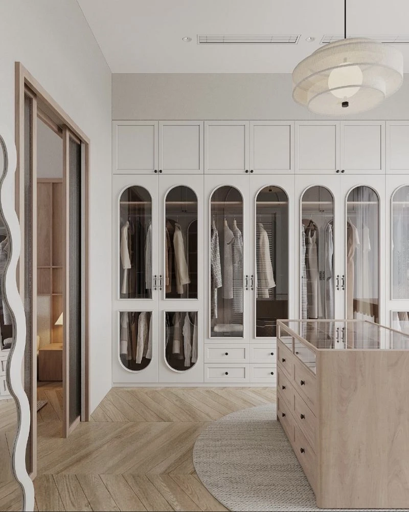 cream style full-house wardrobe glass door open shelf combo001 cream style full-house wardrobe glass door open shelf combo001