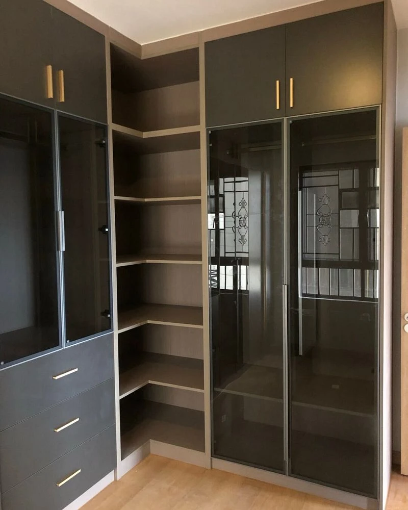 dark gray open hanging wardrobe section custom001 dark gray open hanging wardrobe section custom001