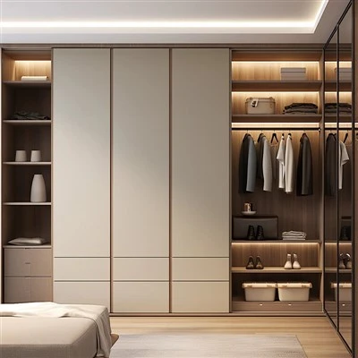 Handleless Latte Beige Walk-in Closet