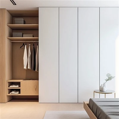 Japanese Natural Wood Walk-in Closet