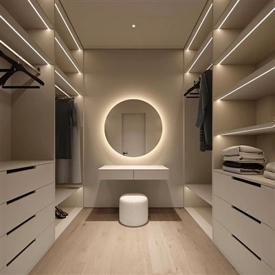 Open-concept Minimalist Style Walk-in Closet
