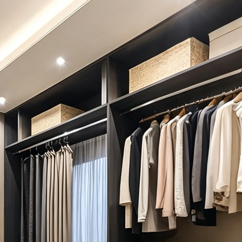 white walk-in closet with center island dresser (4)
